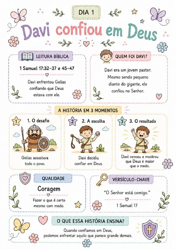 Mês 2 · Dia de história: Davi confiou em Deus